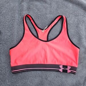Under Armour Vivid Pink Sports Bra with Black Trim
